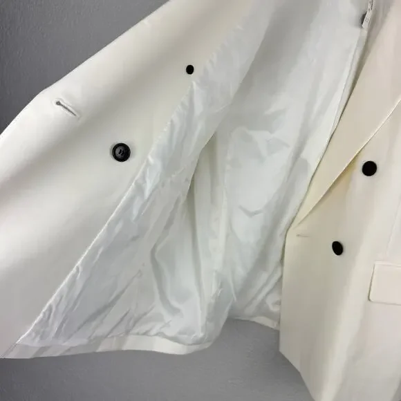 Madewell NWT Tuxedo Blazer Winter White L Double Breasted Ivory Office Timeless - Picture 4 of 11